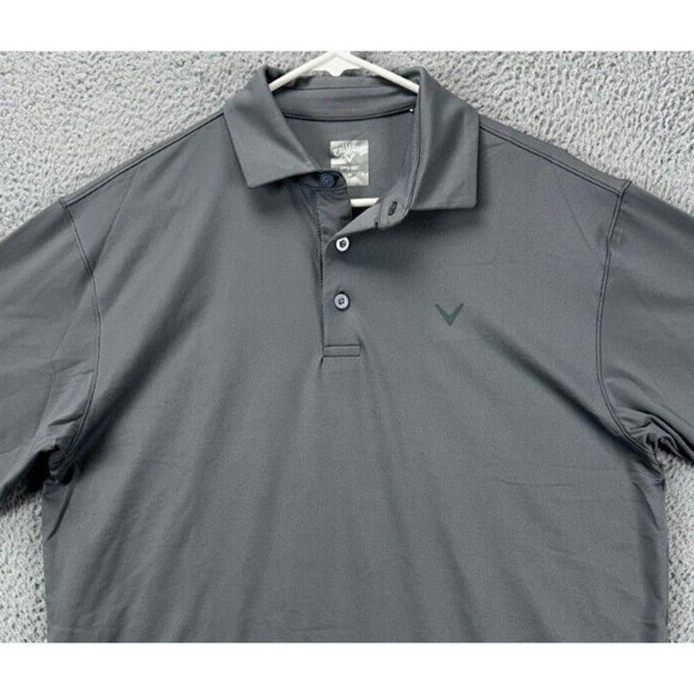 Callaway Opti-Dri Shirt Adult Medium Grey Swing Tech Golf Polo Rugby Mens NEW A1